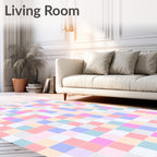 Pastel Squares Pattern Rug