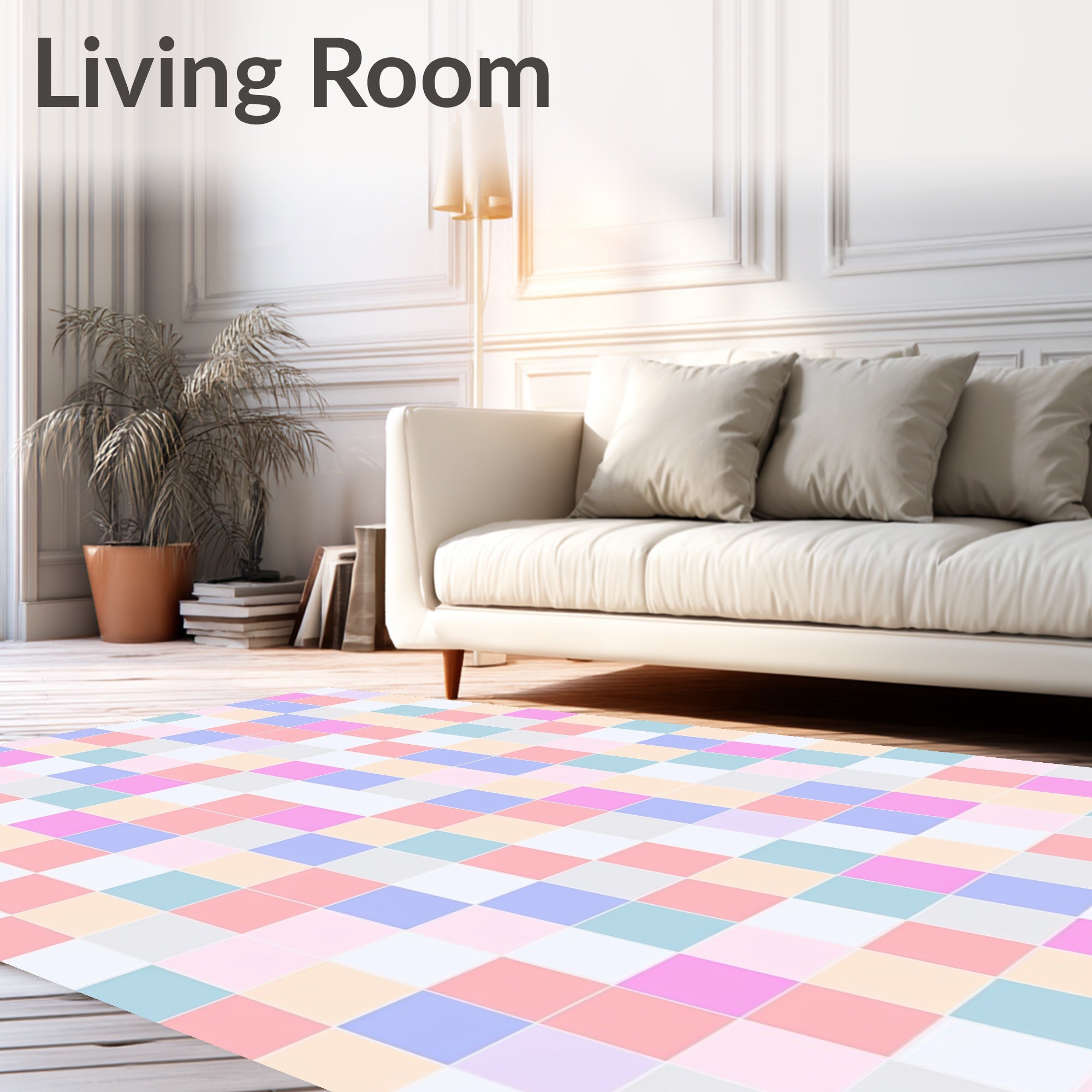 Pastel Squares Pattern Rug