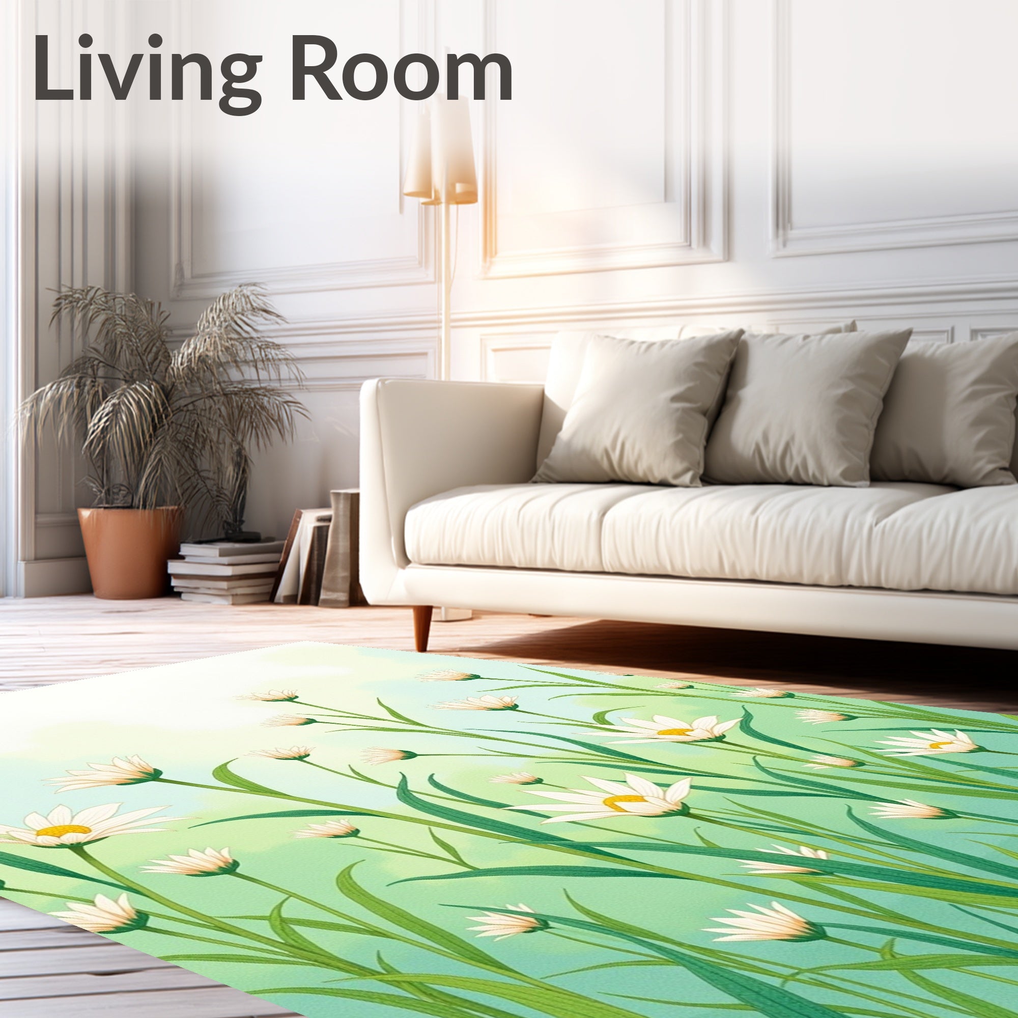 Daffodil Field Floral Pattern Rug
