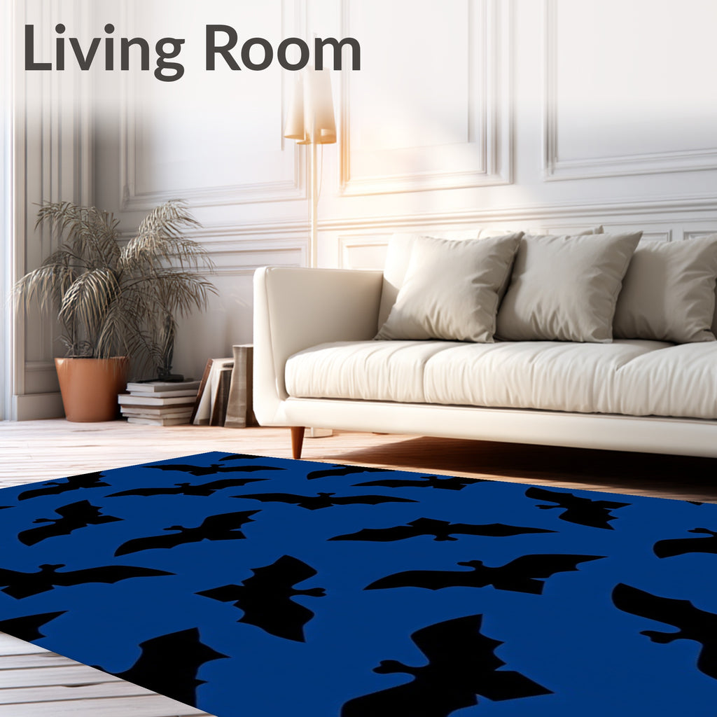 Midnight Flying Bats Pattern Rug