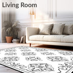 Intricate Scrollwork Floral Pattern Rug