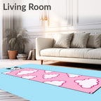 Cute Pink Cloud 2 Cat Pattern Rug