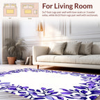 Delicate Purple Leaf Border Design Rug