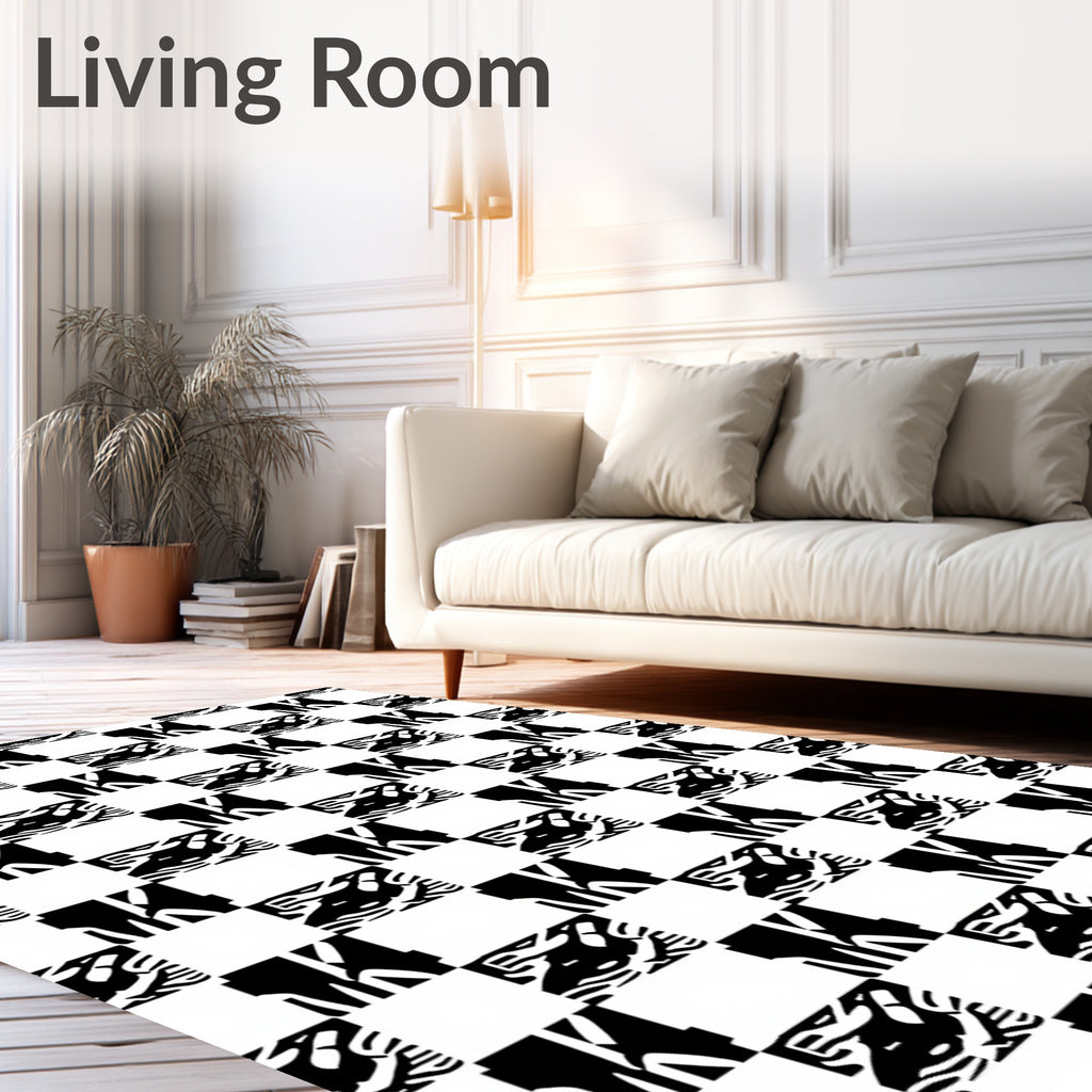 Checkerboard Abstract Graphic Pattern Rug