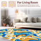 Abstract Swirls And Waves Pattern Rug