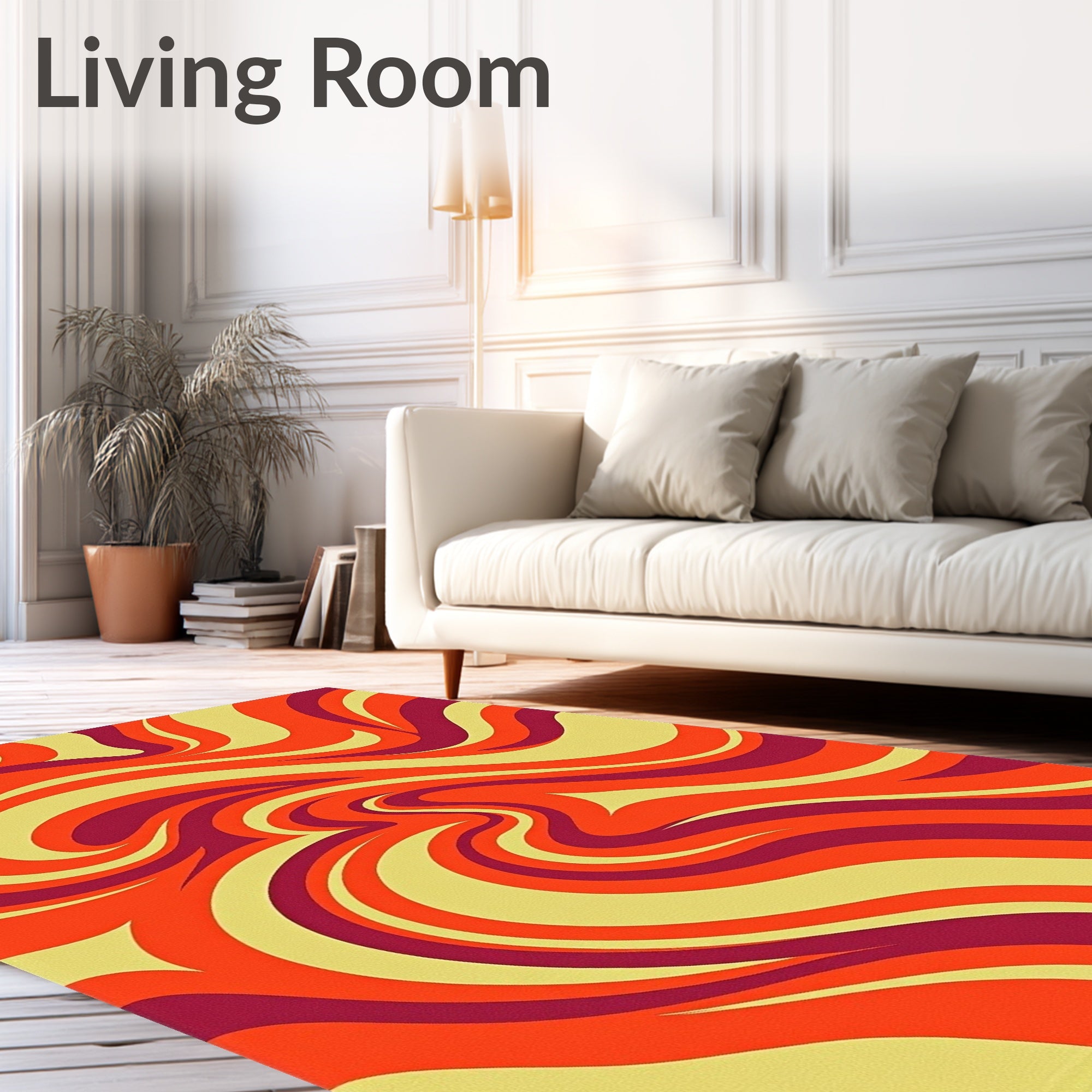 Bold Swirls Warm Abstract Pattern Rug