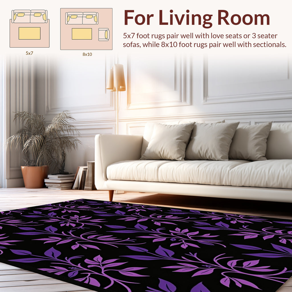 Purple Vine Pattern Rug