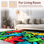 Playful Dinosaur Jungle Print Rug