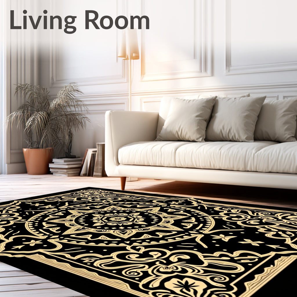 Ornate Floral Mandala Medallion Design Rug