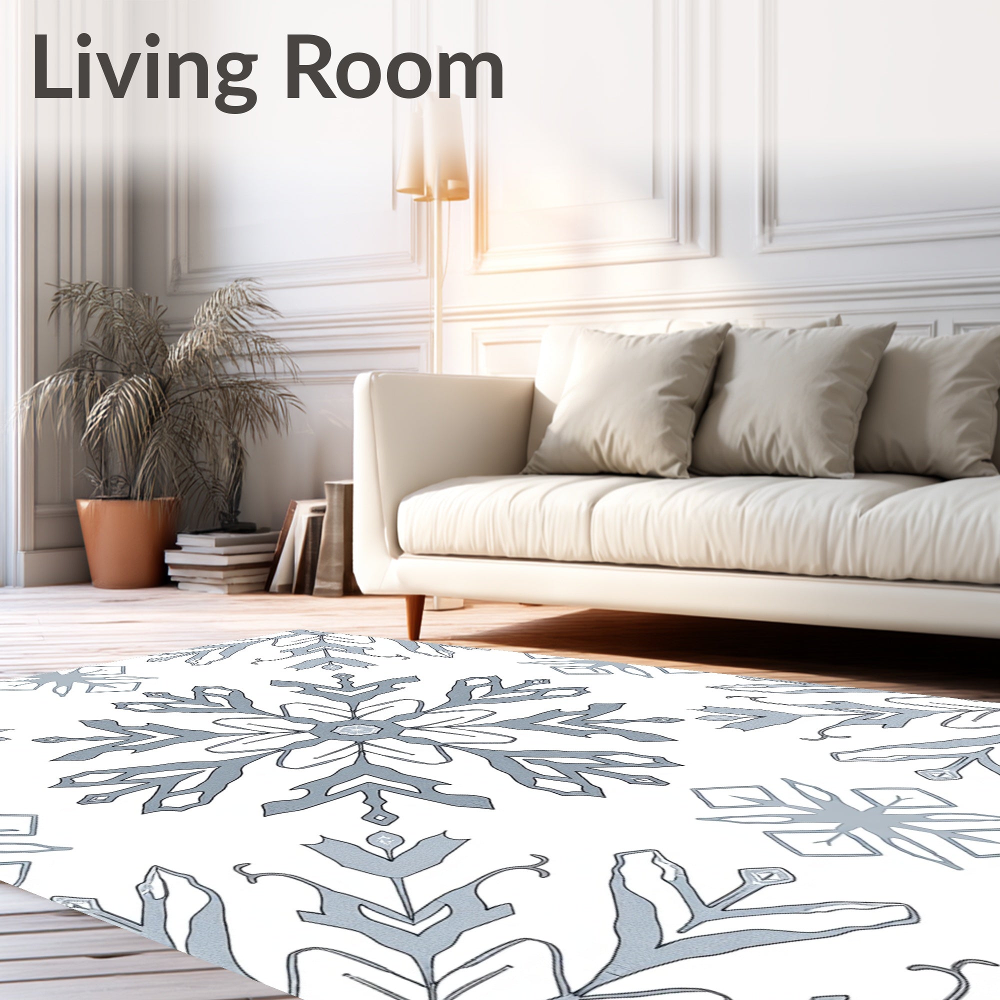 Winter Snowflake Pattern Rug
