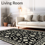 Classic Floral Vine Scrollwork Design Rug