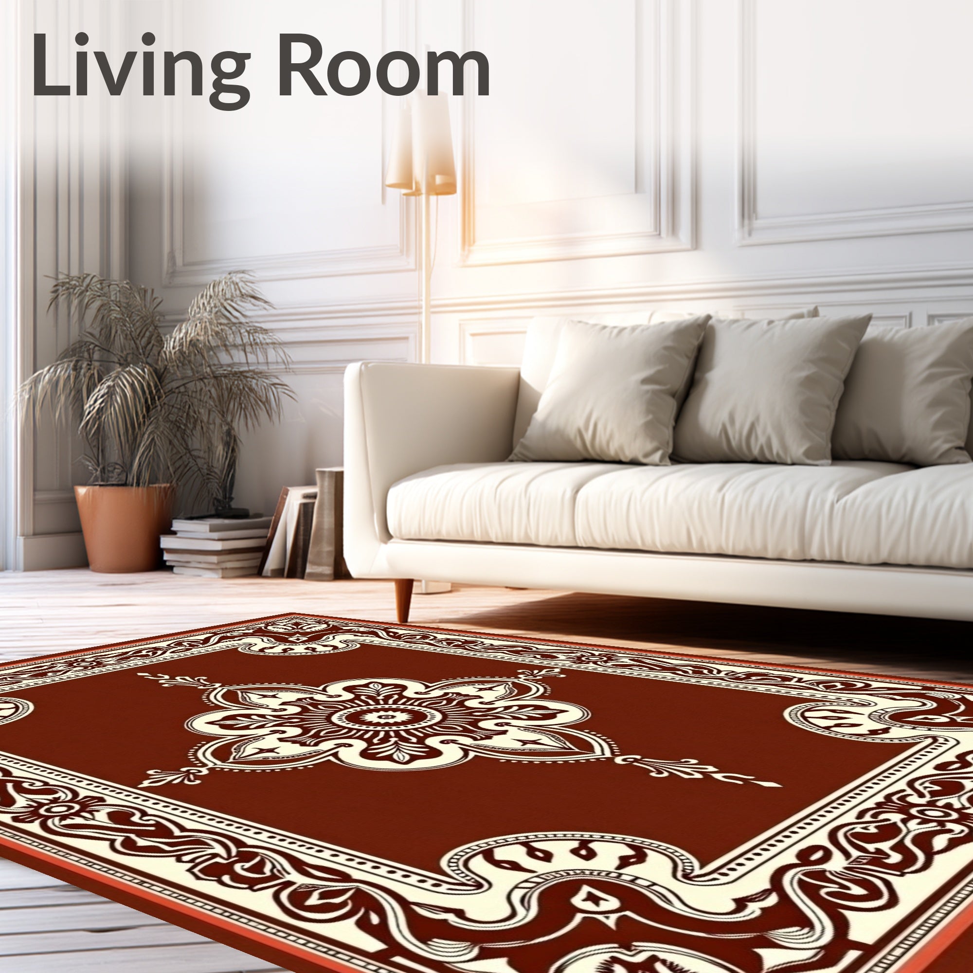 Intricate Floral Medallion Pattern Rug