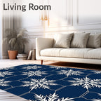 Winter Snowflake Geometric Pattern Rug