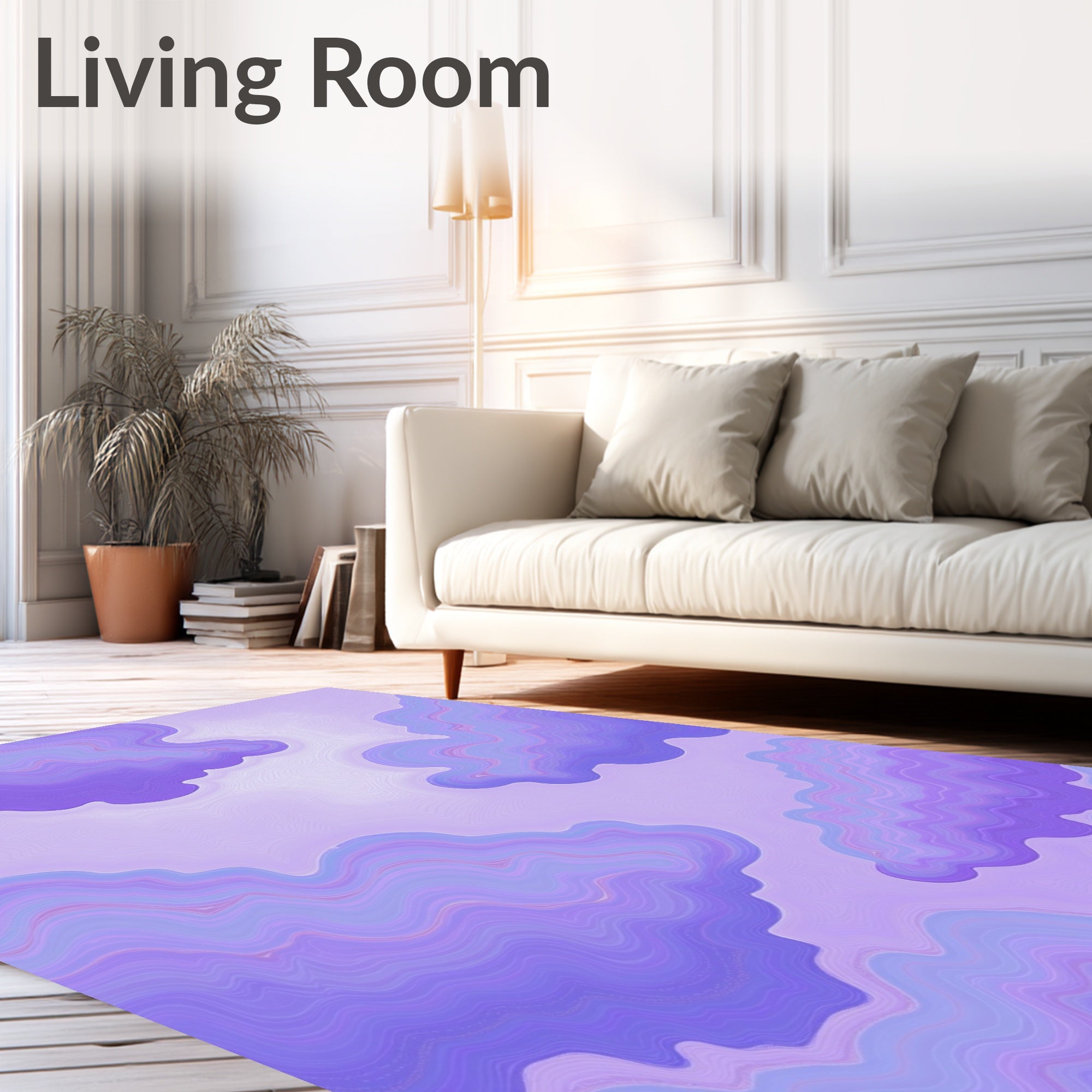 Lavender Swirl Abstract Pattern Rug