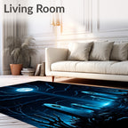 Spooky Moonlight Graveyard Design Rug