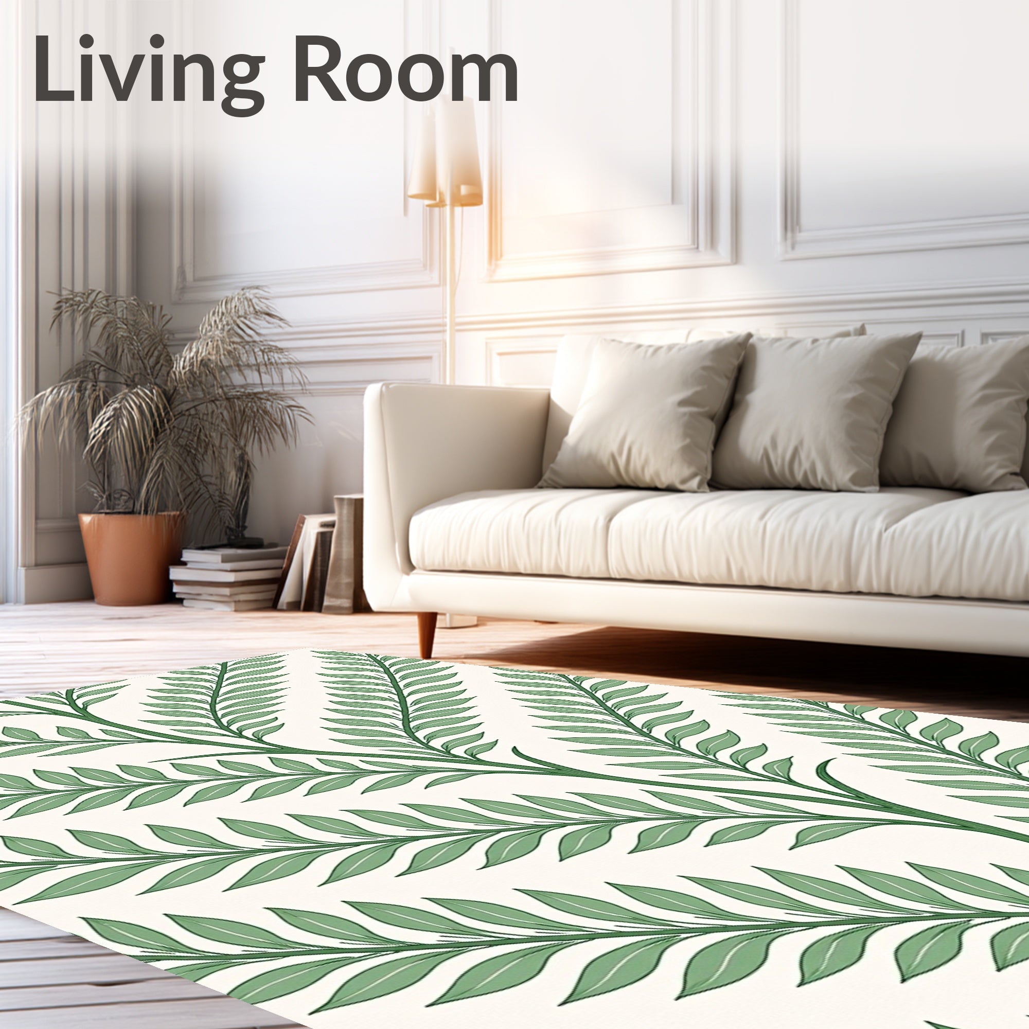 Evergreen Leafy Vine Branches Rug