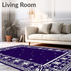 Winter Snowflake And Star Pattern Rug
