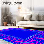 Vibrant Neon Abstract Swirls Rug