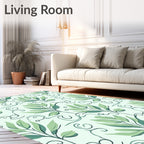 Green Leaf And Vine Pattern Rug