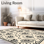 Skull Vine Pattern Textile Design Rug