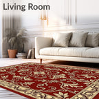 Ornate Floral Damask Pattern Rug