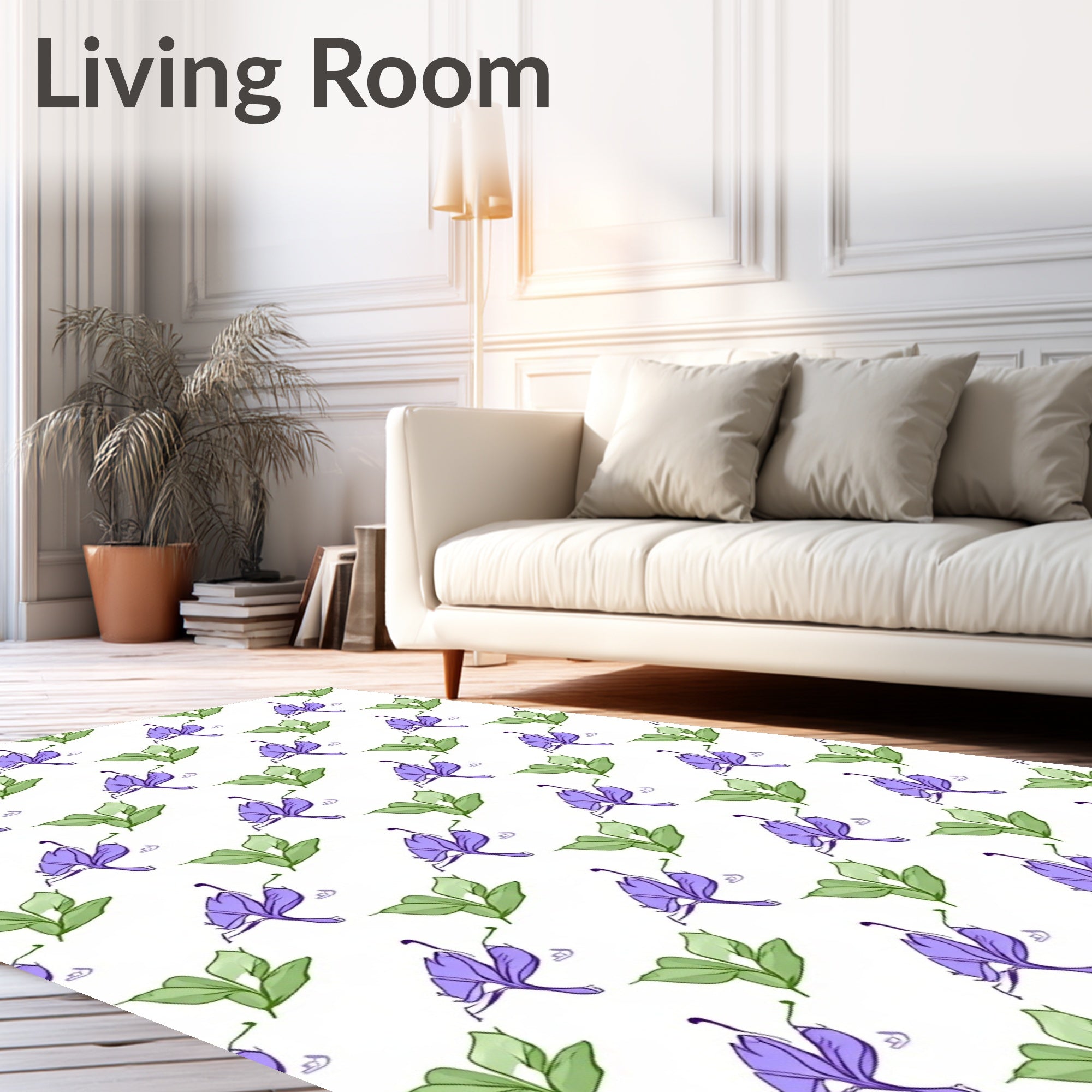 Foliage Flower Pattern Delight Rug
