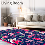 Festive Christmas Santa Tree Truck Pattern Rug