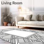 Abstract Geometric Stripe Pattern Rug
