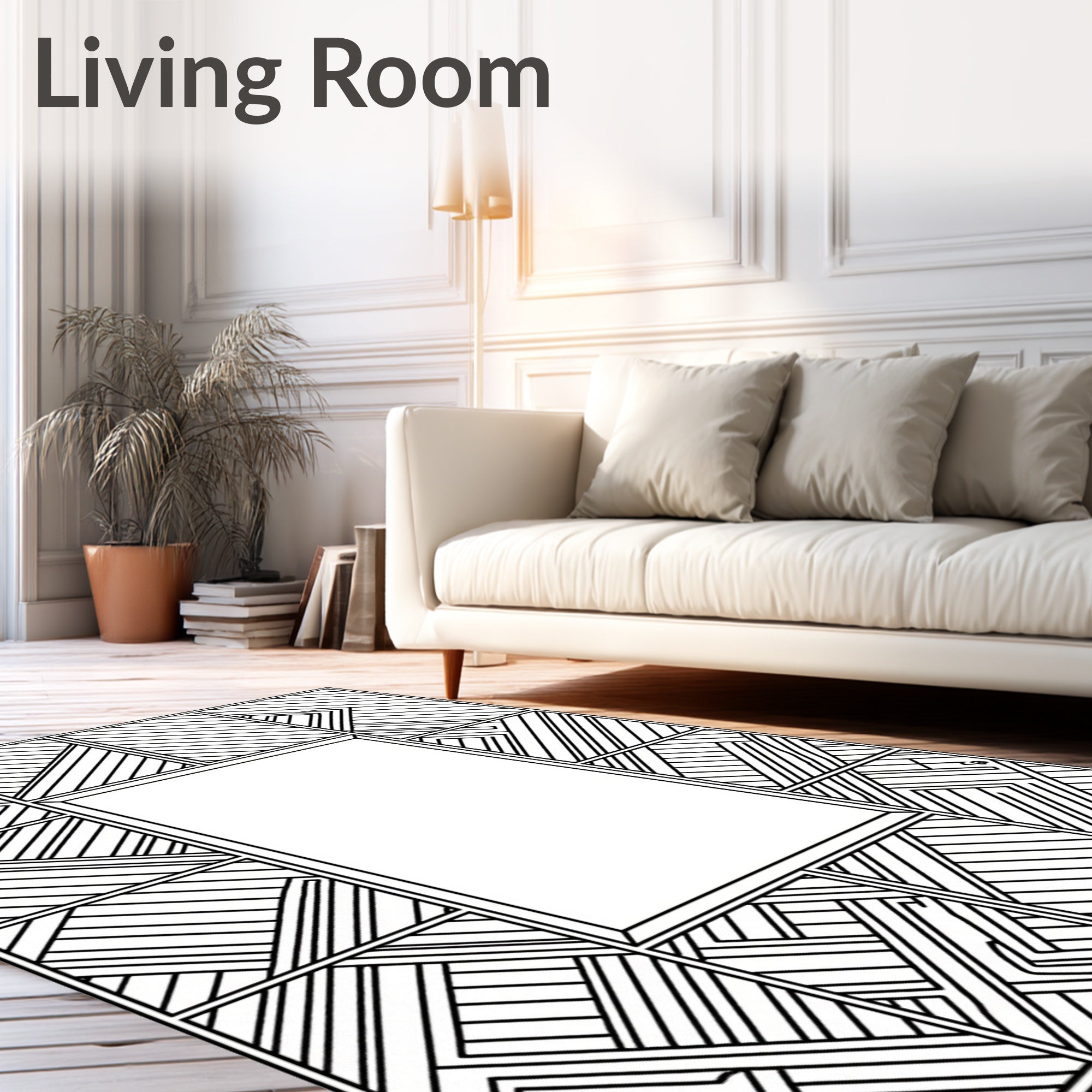 Abstract Geometric Stripe Pattern Rug