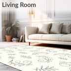 Delicate Vine Leaf Pattern Rug