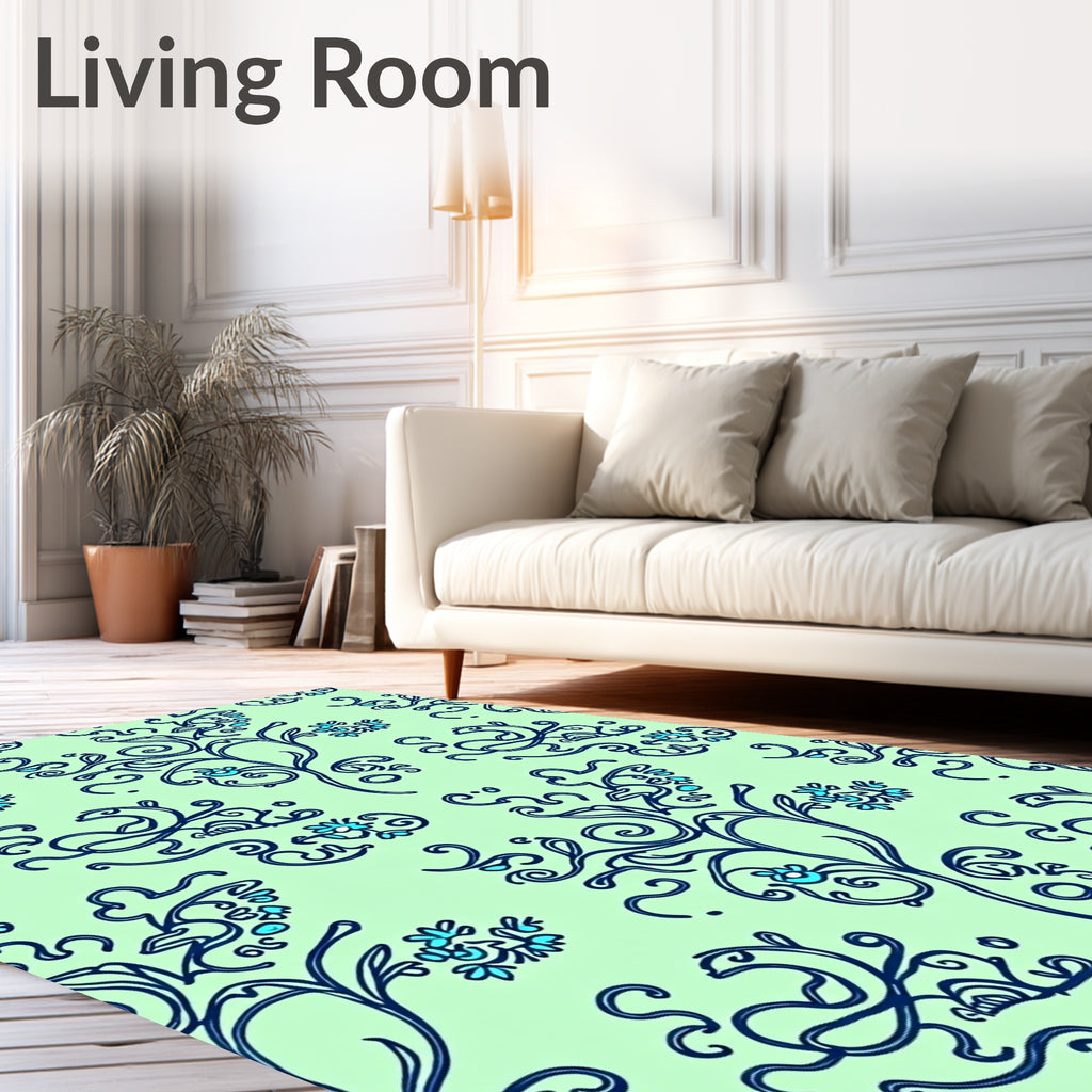 Art Nouveau Floral Vine Pattern Rug