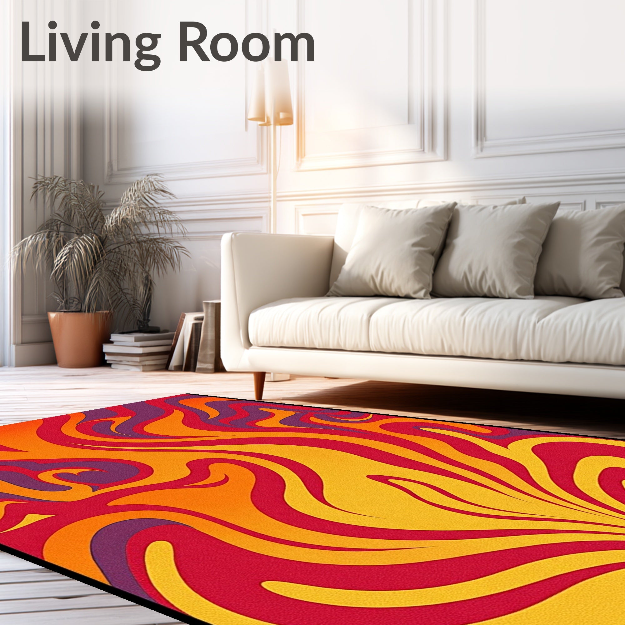 Bold Swirls Warm Tones Pattern Rug