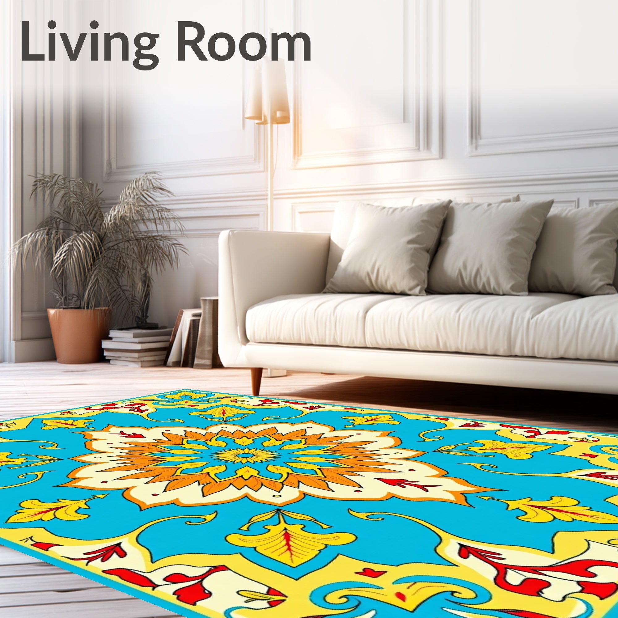 Sunny Floral Arabesque Design Rug