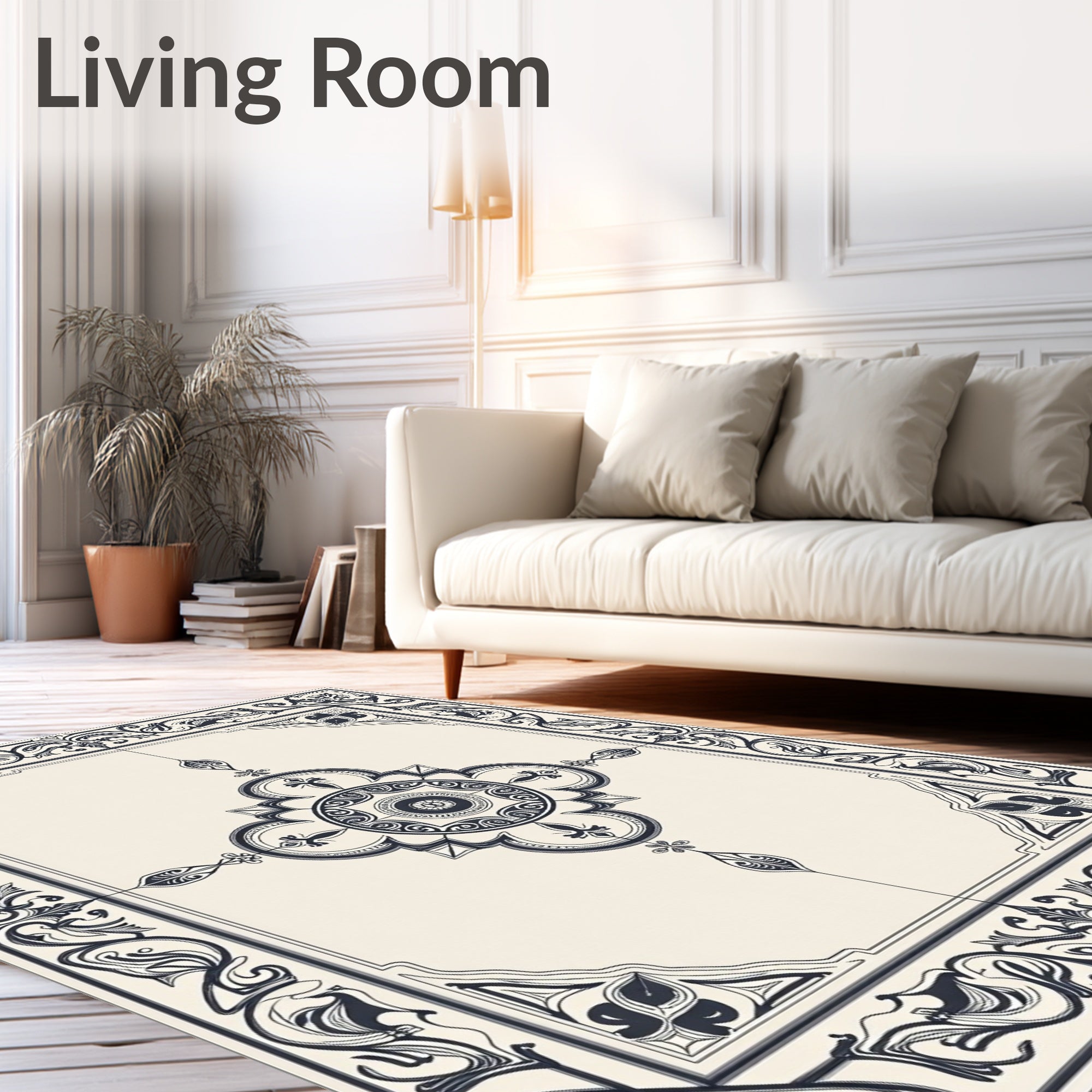 Ornate Floral Mandala Design Rug
