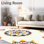 Bright Sunburst Mandala Pattern Rug