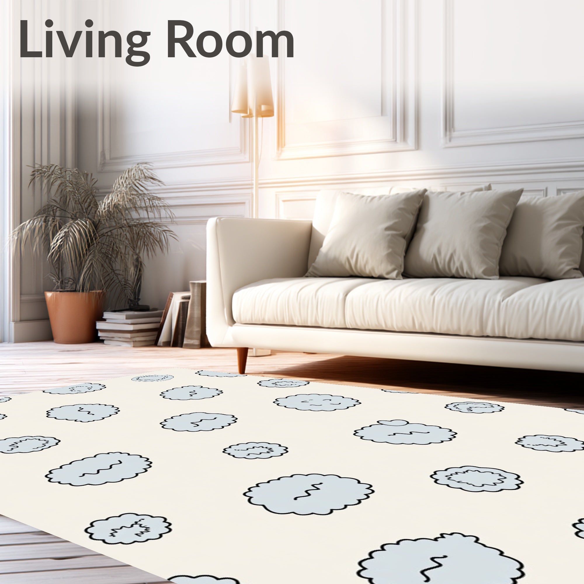 Abstract Cloud Pattern Accent Rug