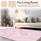 Pastel Swirl Line Art Design Rug
