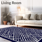 Geometric Abstract Grid Pattern Rug