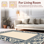 Elegant Floral Scrollwork Border Rug