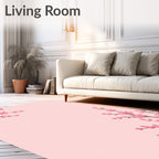 Pink Cherry Blossom Floral Pattern Rug