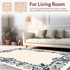 Elegant Floral Scroll Border Design Rug