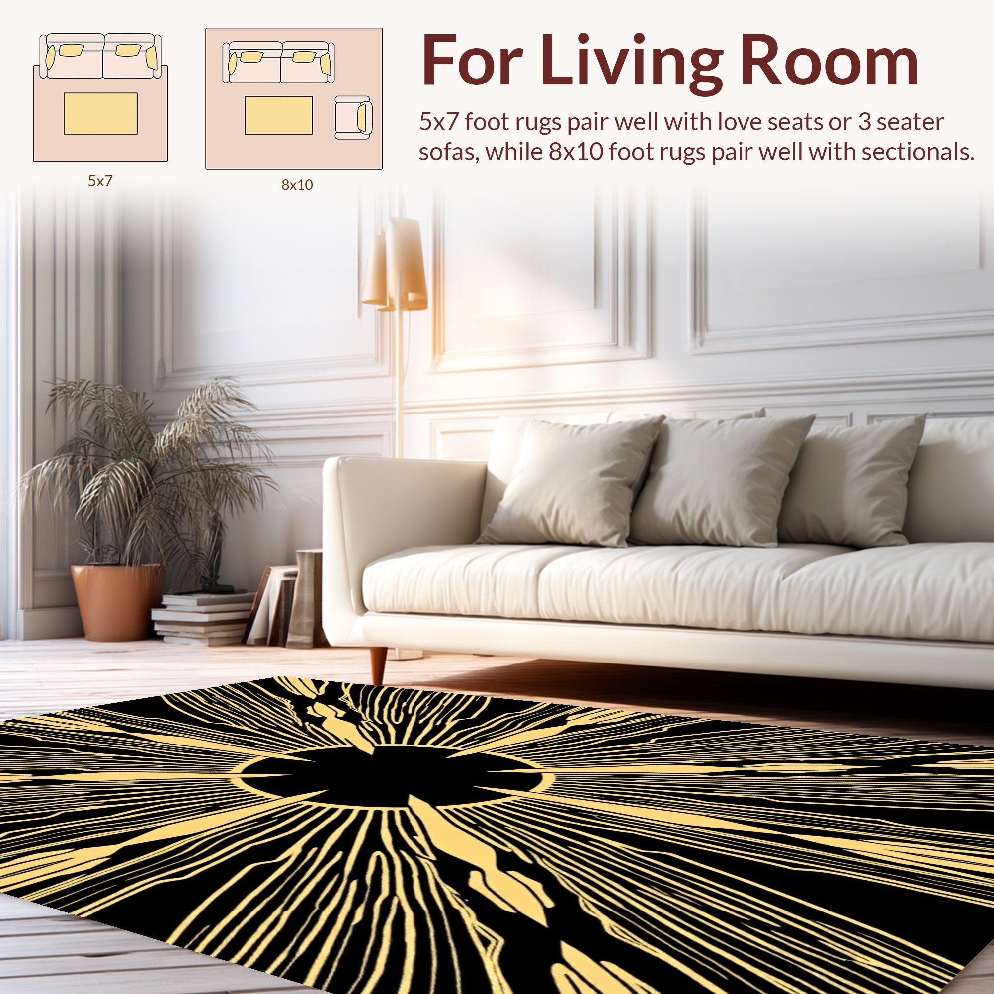 Radiant Art Deco Burst Pattern Rug