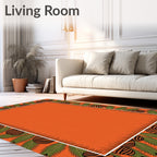 Pinecone Pine Needle Border Design Rug