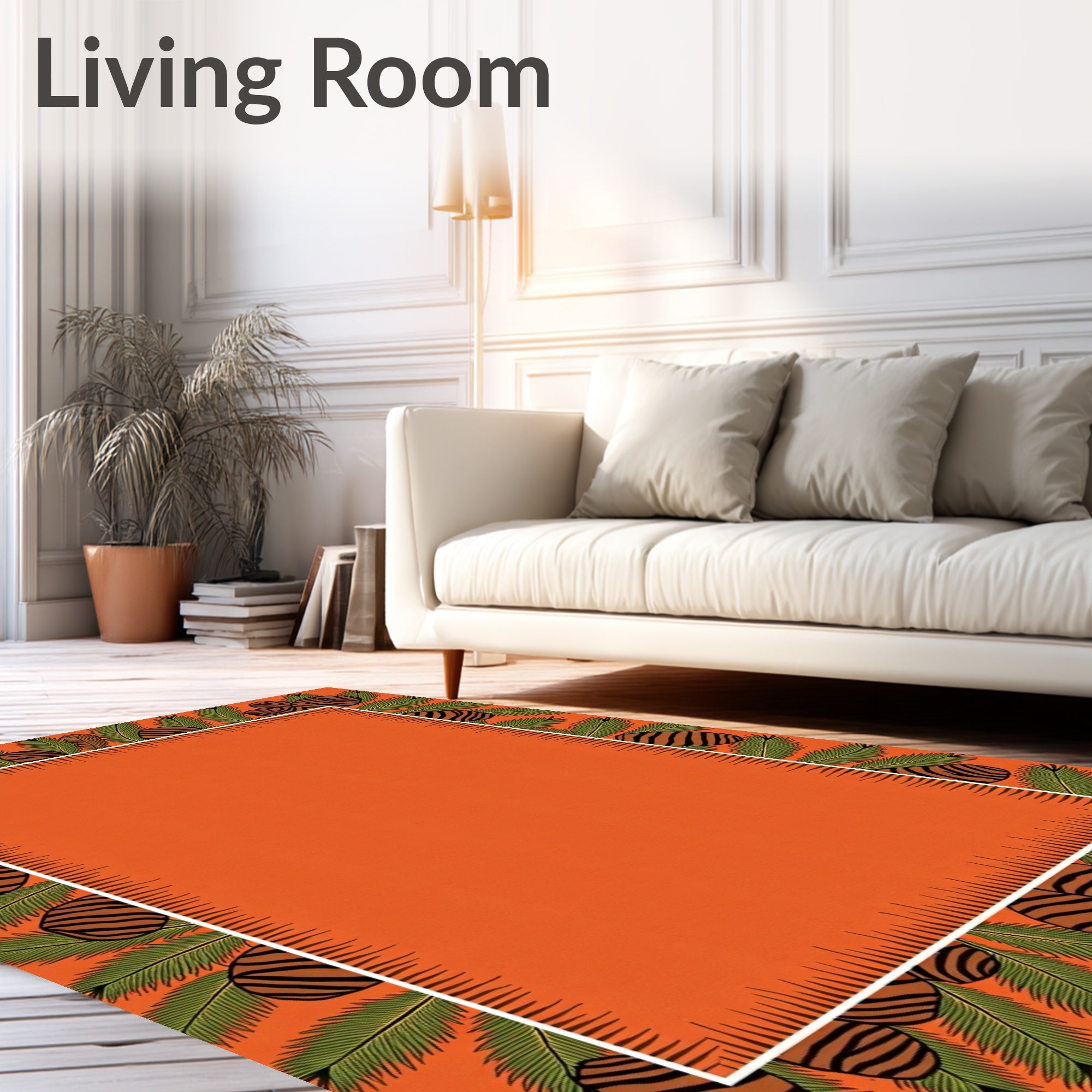 Pinecone Pine Needle Border Design Rug