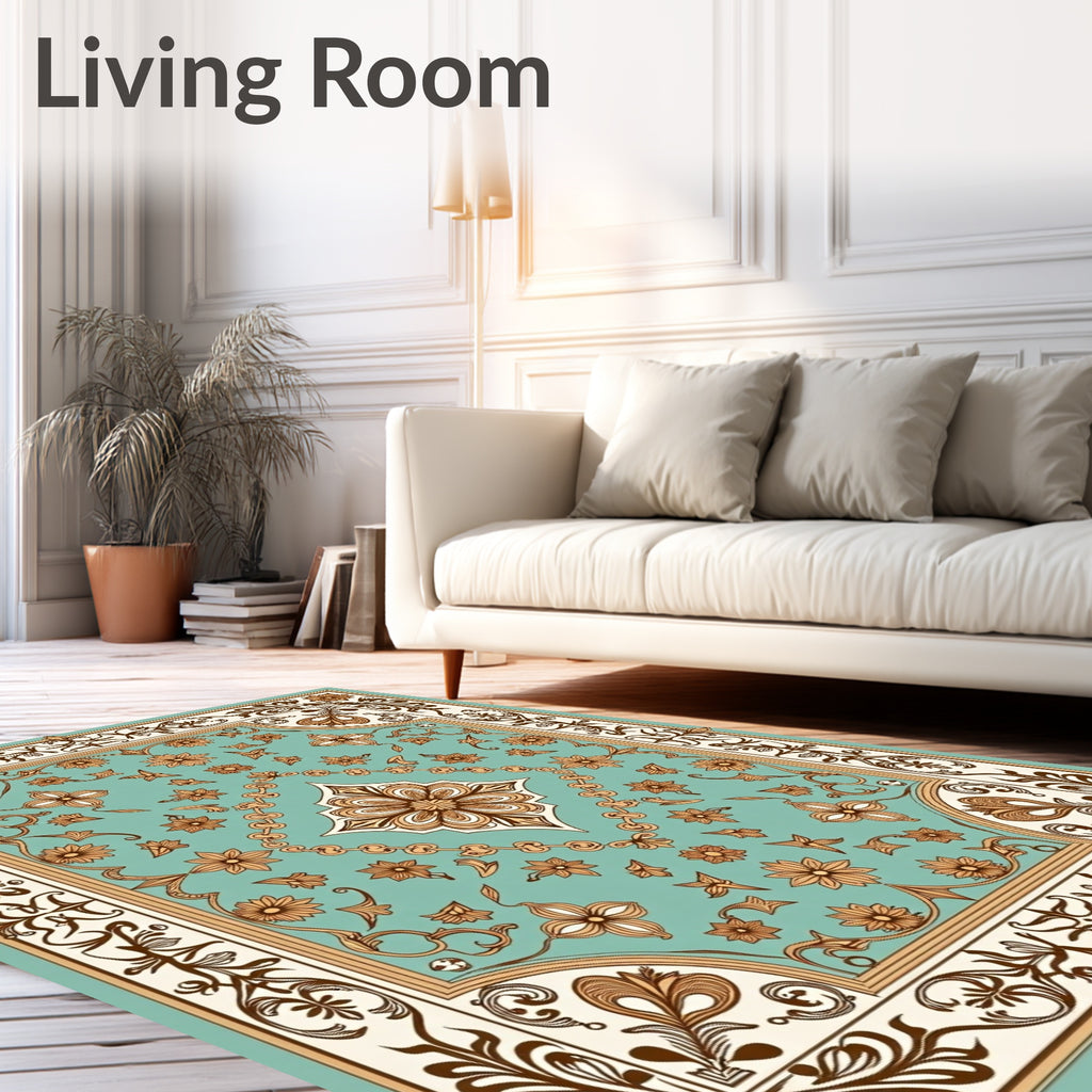 Ornate Floral Medallion Pattern Rug