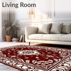 Elegant Floral Medallion Contrast Rug