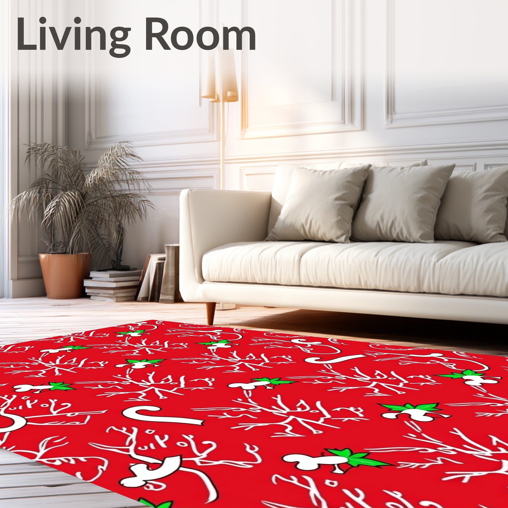 Whimsical Holiday Pattern Design Rug