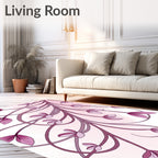 Vine Leaf Pattern In Pink Hues Rug