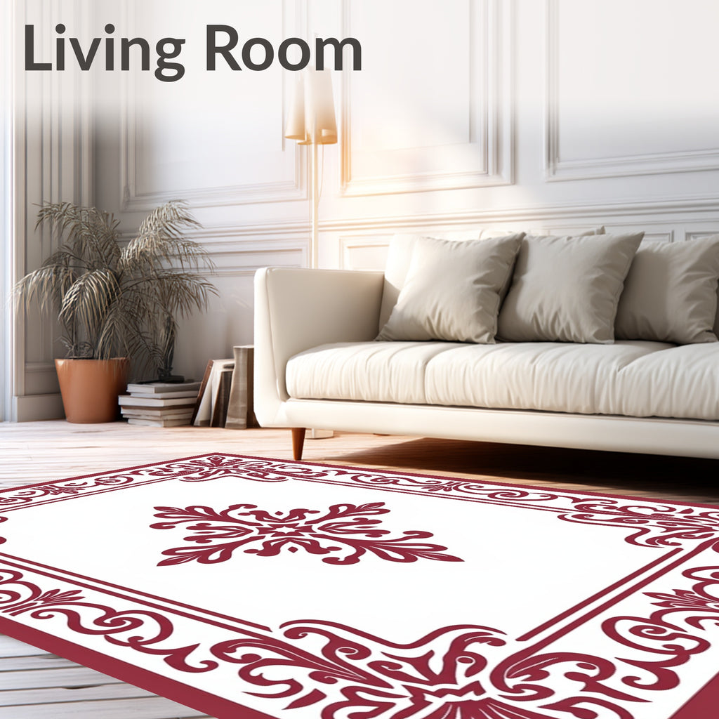 Classic Floral Medallion Border Design Rug