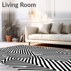 Bold Abstract Maze Lines Rug